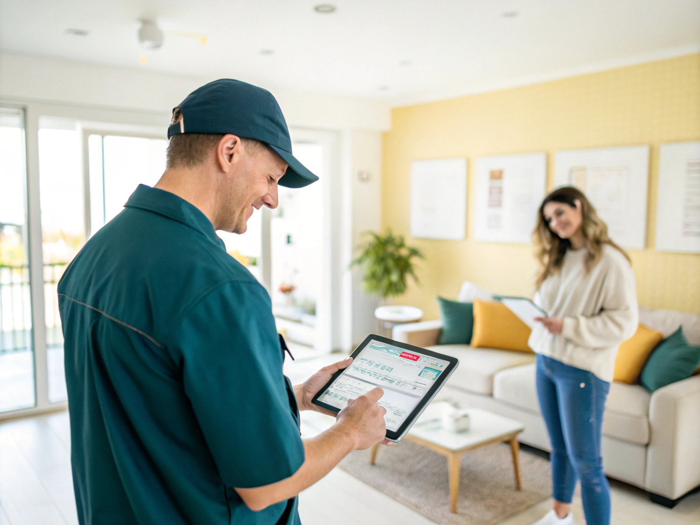 Customized cleaning plan being reviewed by a professional