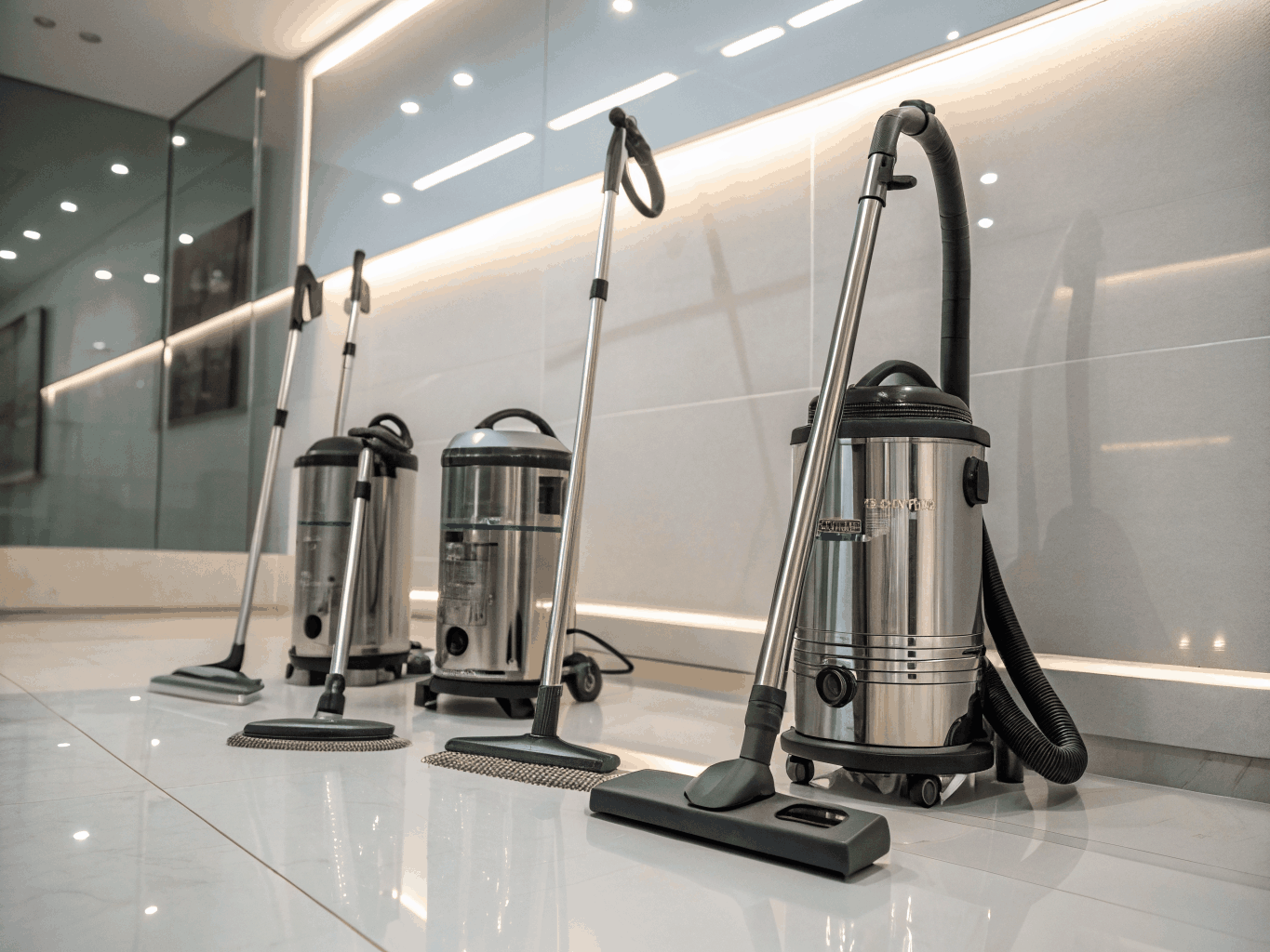 Detail shot of professional cleaning equipment